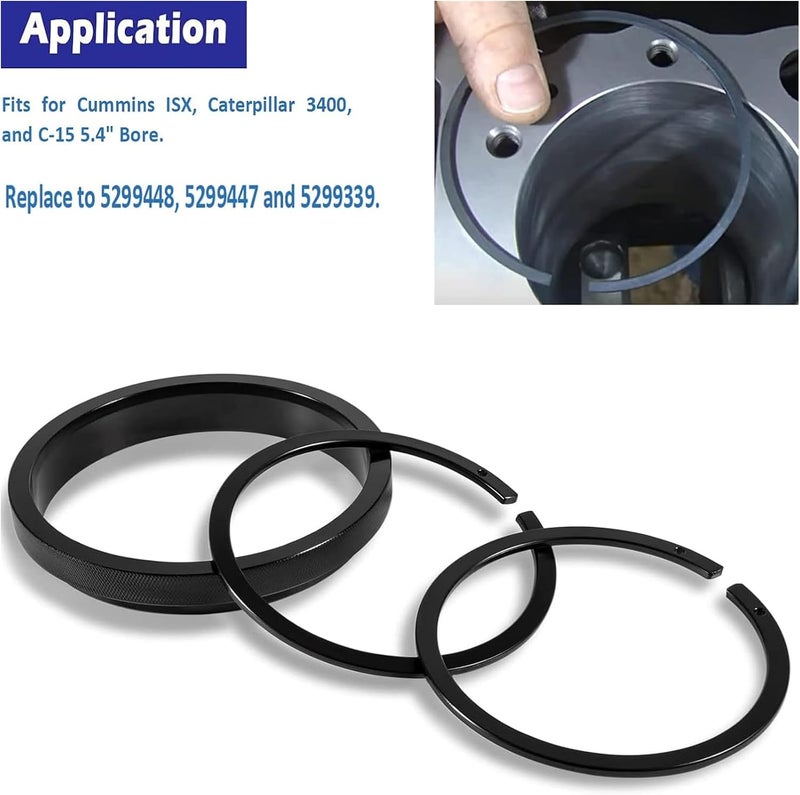 YMT Anti-Polishing Rings & Piston Ring Compressor Adapter Tool Fits for Cummins ISX 5299448 5299447 5299339 Alt Remover & Installer Kit for PT-7040 - Image 2